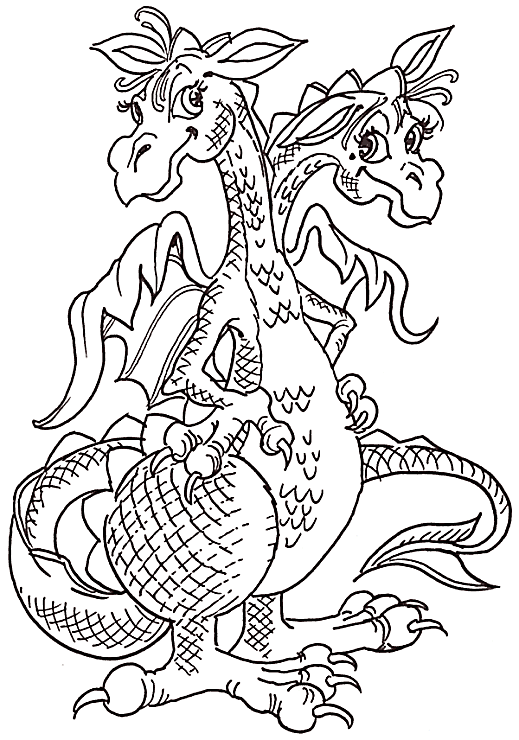 Coloriage Dragons-livre (Coloriages Dragons) - jeu pour fille