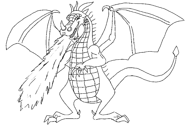 Coloriage Dragonsfeu.GIF (Coloriages Dragons)  jeu pour fille